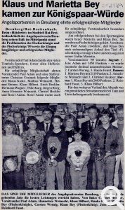 Zeitungsartikel zum Anglerball 1989